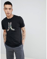 schwarzes bedrucktes T-Shirt mit einem Rundhalsausschnitt von Wesc