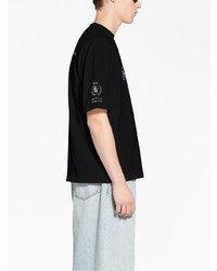 schwarzes bedrucktes T-Shirt mit einem Rundhalsausschnitt von Balenciaga