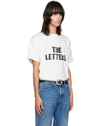 schwarzes bedrucktes T-Shirt mit einem Rundhalsausschnitt von The Letters