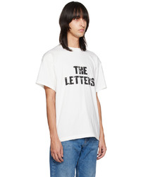 schwarzes bedrucktes T-Shirt mit einem Rundhalsausschnitt von The Letters