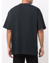 schwarzes bedrucktes T-Shirt mit einem Rundhalsausschnitt von Rhude