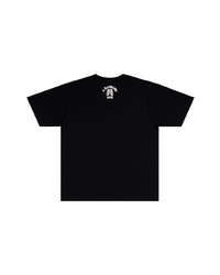 schwarzes bedrucktes T-Shirt mit einem Rundhalsausschnitt von A Bathing Ape