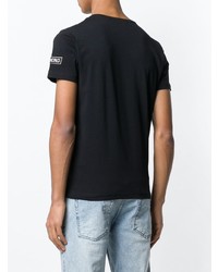 schwarzes bedrucktes T-Shirt mit einem Rundhalsausschnitt von Iceberg