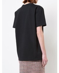 schwarzes bedrucktes T-Shirt mit einem Rundhalsausschnitt von Calvin Klein 205W39nyc