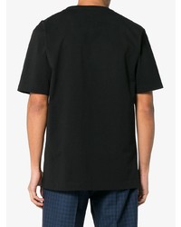 schwarzes bedrucktes T-Shirt mit einem Rundhalsausschnitt von Calvin Klein 205W39nyc