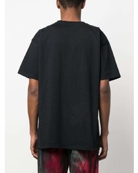 schwarzes bedrucktes T-Shirt mit einem Rundhalsausschnitt von CRENSHAW SKATE CLUB