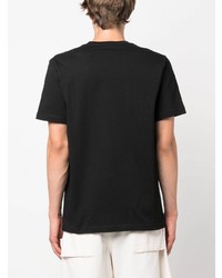 schwarzes bedrucktes T-Shirt mit einem Rundhalsausschnitt von PS Paul Smith