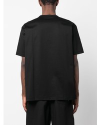 schwarzes bedrucktes T-Shirt mit einem Rundhalsausschnitt von Junya Watanabe MAN