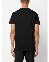 schwarzes bedrucktes T-Shirt mit einem Rundhalsausschnitt von DSQUARED2