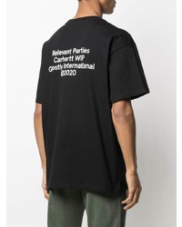 schwarzes bedrucktes T-Shirt mit einem Rundhalsausschnitt von Carhartt WIP