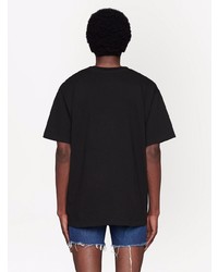 schwarzes bedrucktes T-Shirt mit einem Rundhalsausschnitt von Gucci