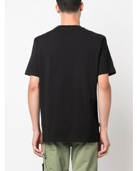 schwarzes bedrucktes T-Shirt mit einem Rundhalsausschnitt von DSQUARED2