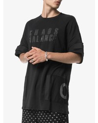 schwarzes bedrucktes T-Shirt mit einem Rundhalsausschnitt von Nike