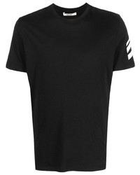 schwarzes bedrucktes T-Shirt mit einem Rundhalsausschnitt von Zadig & Voltaire