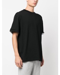 schwarzes bedrucktes T-Shirt mit einem Rundhalsausschnitt von Missoni