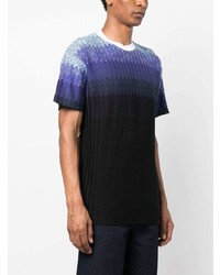 schwarzes bedrucktes T-Shirt mit einem Rundhalsausschnitt von Missoni