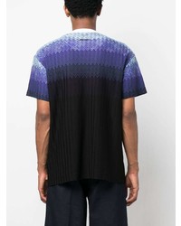 schwarzes bedrucktes T-Shirt mit einem Rundhalsausschnitt von Missoni