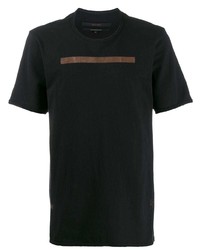 schwarzes bedrucktes T-Shirt mit einem Rundhalsausschnitt von Ziggy Chen