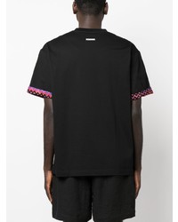 schwarzes bedrucktes T-Shirt mit einem Rundhalsausschnitt von Missoni