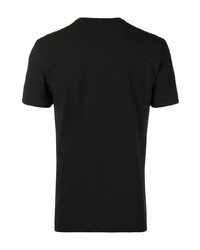 schwarzes bedrucktes T-Shirt mit einem V-Ausschnitt von Dolce & Gabbana Underwear