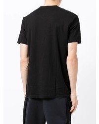 schwarzes bedrucktes T-Shirt mit einem V-Ausschnitt von Armani Exchange