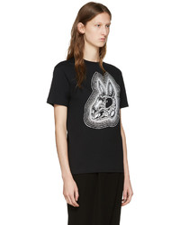 schwarzes bedrucktes T-shirt von MCQ