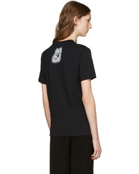 schwarzes bedrucktes T-shirt von MCQ