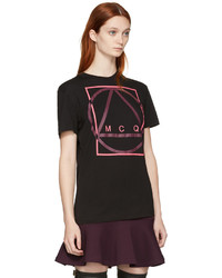 schwarzes bedrucktes T-shirt von MCQ