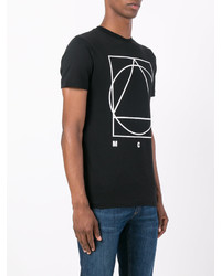 schwarzes bedrucktes T-shirt von McQ