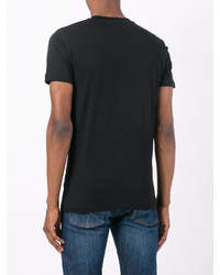 schwarzes bedrucktes T-shirt von McQ