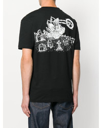 schwarzes bedrucktes T-shirt von McQ