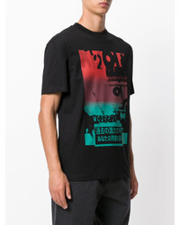 schwarzes bedrucktes T-shirt von McQ