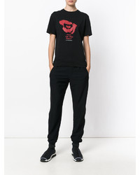 schwarzes bedrucktes T-shirt von MCQ