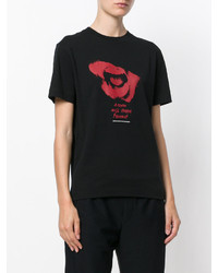 schwarzes bedrucktes T-shirt von MCQ