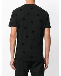 schwarzes bedrucktes T-shirt von McQ