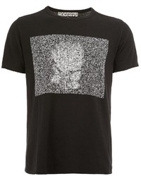 schwarzes bedrucktes T-shirt von Anrealage