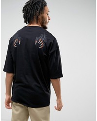 schwarzes bedrucktes T-shirt von Asos