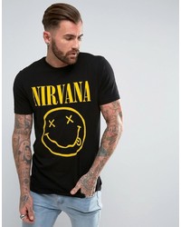 schwarzes bedrucktes T-shirt von Asos