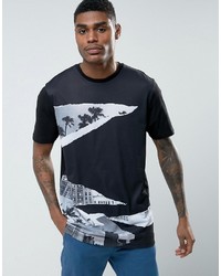 schwarzes bedrucktes T-shirt von Asos