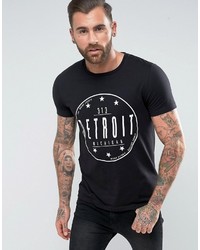 schwarzes bedrucktes T-shirt von Asos