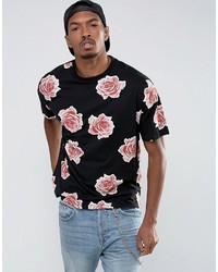 schwarzes bedrucktes T-shirt von Asos