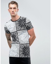 schwarzes bedrucktes T-shirt von Asos