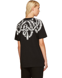 schwarzes bedrucktes T-shirt von Marcelo Burlon County of Milan