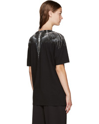 schwarzes bedrucktes T-shirt von Marcelo Burlon County of Milan