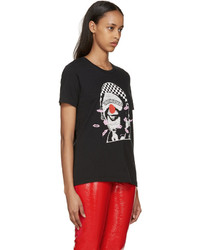 schwarzes bedrucktes T-shirt von Undercover