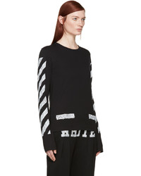 schwarzes bedrucktes T-shirt von Off-White