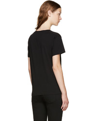 schwarzes bedrucktes T-shirt von Saint Laurent