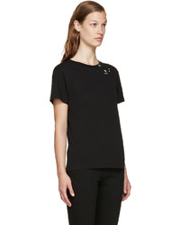 schwarzes bedrucktes T-shirt von Saint Laurent