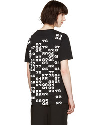 schwarzes bedrucktes T-shirt von Marcelo Burlon County of Milan