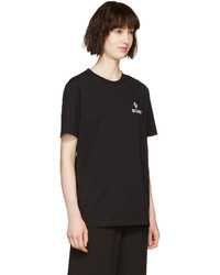 schwarzes bedrucktes T-shirt von Marcelo Burlon County of Milan